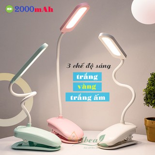 Đèn Kẹp Bàn Học Tích Điện Sạc Pin SL-905 pin 2000mAh Với 3 Chế Độ Ánh Sáng Vàng, Trắng Và Trắng Ấm Điều Chỉnh Được Độ Sá