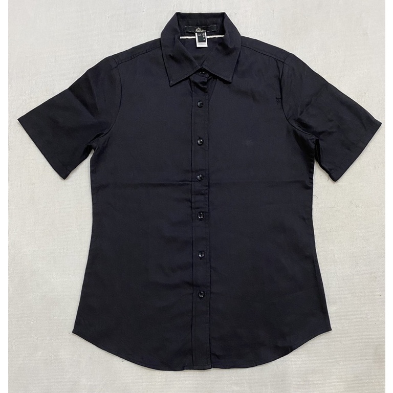 (A119) Áo sơ mi đen tay ngắn Nino.maxx (Size S) - Thanh lý vnxk