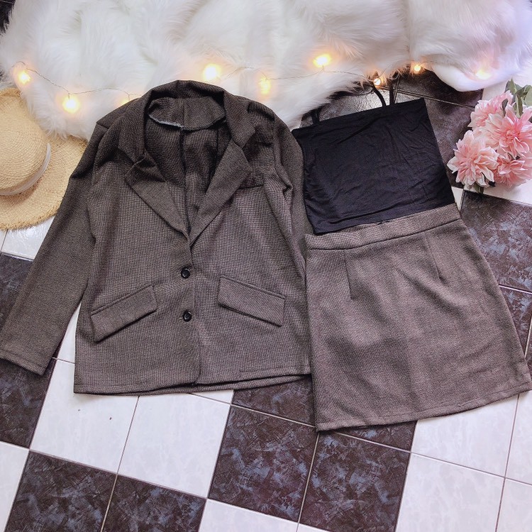 Set vest ba món thời trang ulzzang Hàn Quốc