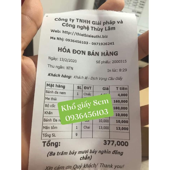 Máy in hóa đơn K80 kết nối máy tính, Máy in nhiệt K80 tự động cắt giấy