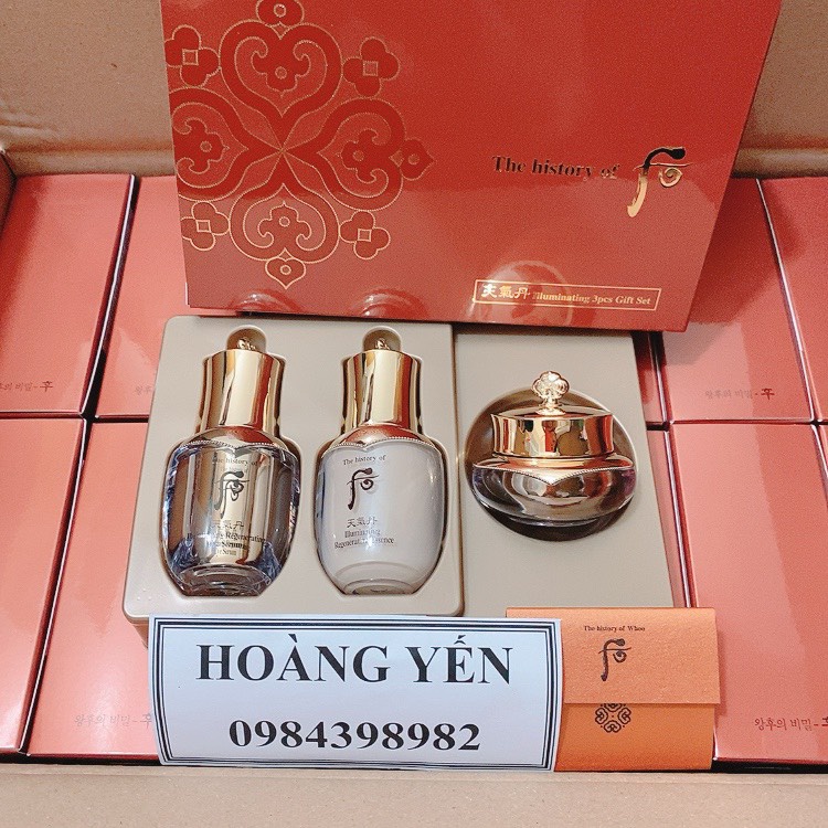 Set dưỡng da Whoo llluminating regenerating essence mini tái sinh 3sp, hàng cty-DATE 2024