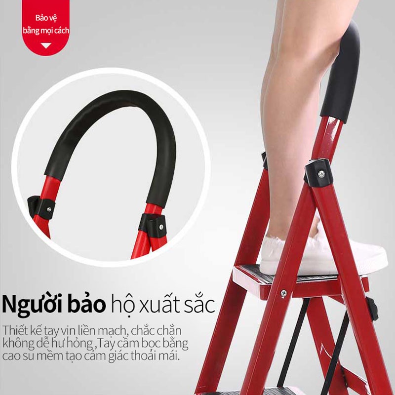Thang Thép Chữ A Cao Cấp,Thang Nhôm Chữ A Gấp Gọn,Thang Thép Thông Minh,Đa Chức Năng, siêu bền gọn