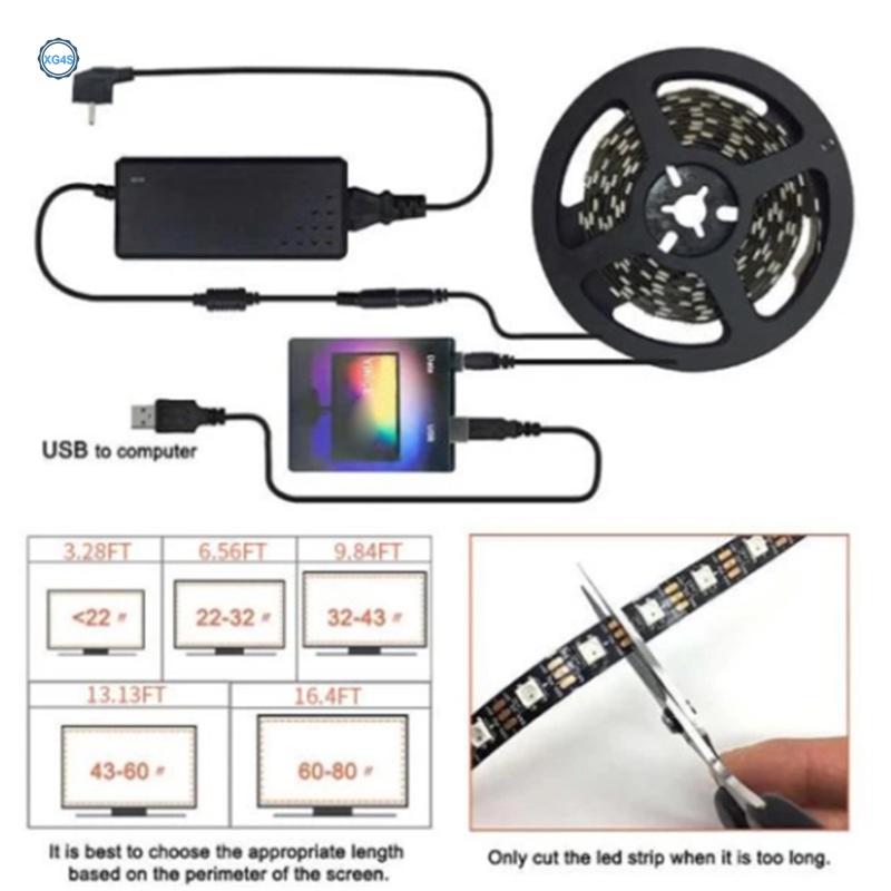 Bộ Dây Đèn LED Nền Màn Hình Máy Tính/TV/Laptop DIY Cổng USB | BigBuy360 - bigbuy360.vn