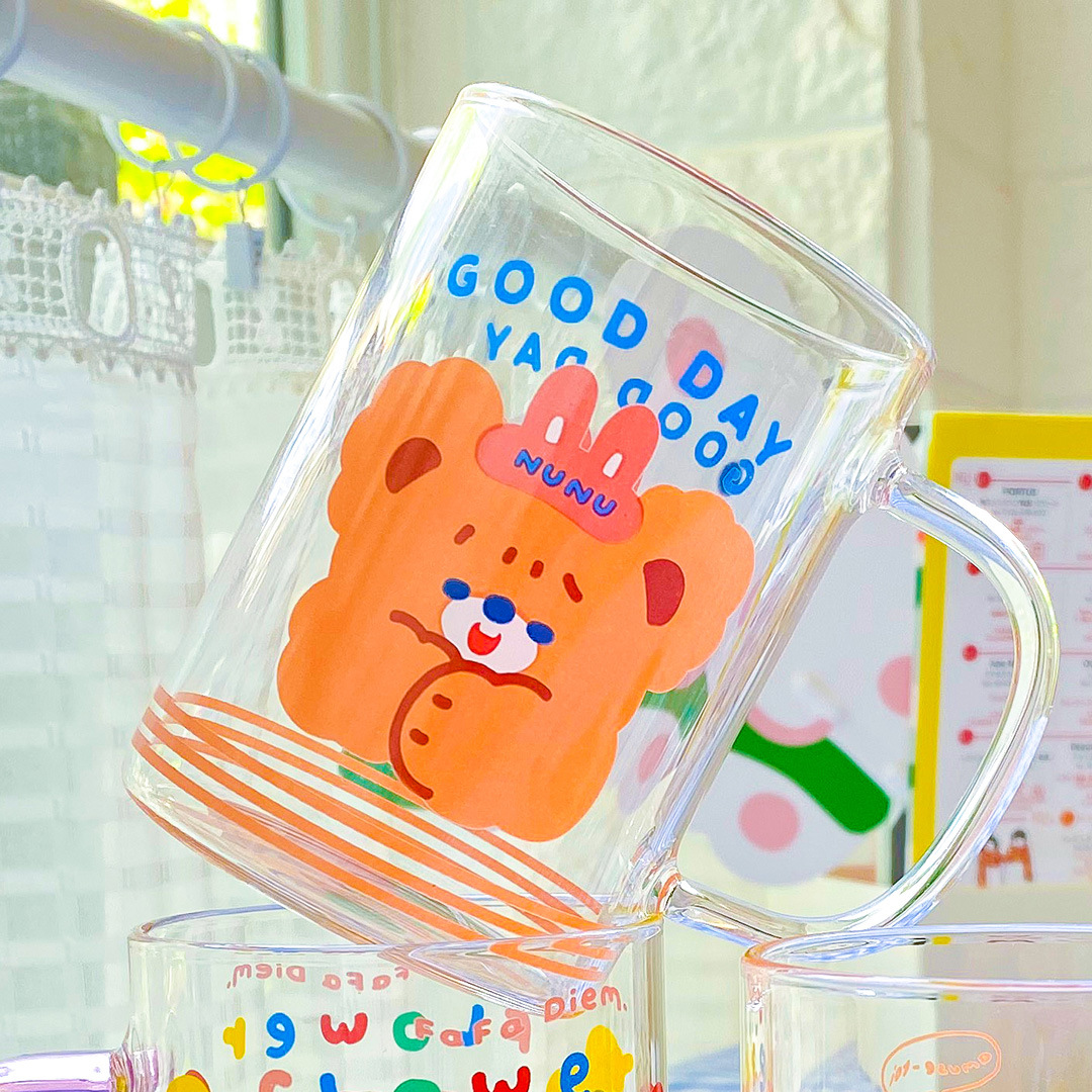 <Giảm giá lớn>W&G 111 Bình Nước Thủy Tinh Có Tay Cầm Hình Gấu Dễ Thương-300ML | BigBuy360 - bigbuy360.vn