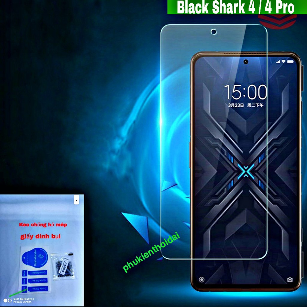 Cường lực Black Shark 4 / 4 Pro / 4s trong suốt loại tốt mặt trước ( tặng keo mép )
