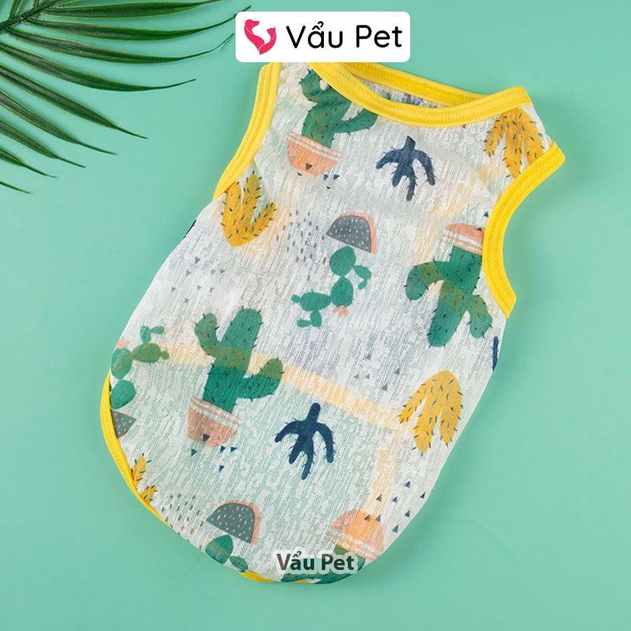 Áo cho chó mèo thun thoáng khí mùa hè - Quần áo cho chó poodle, con, lớn, mèo, thú cưng Vẩu Pet Shop