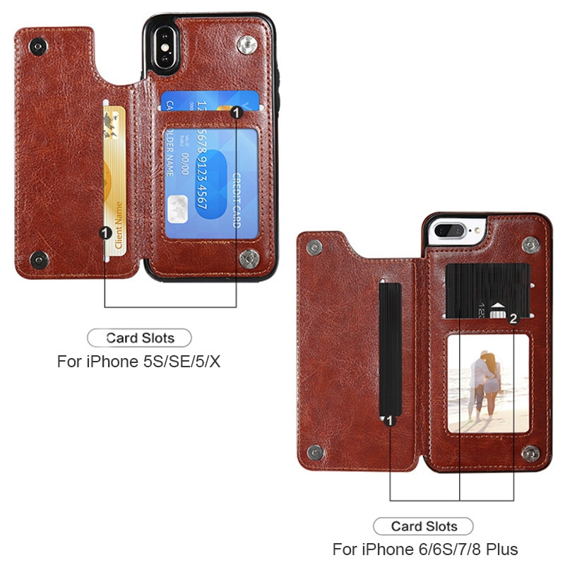 Bao da điện thoại có ngăn ví đựng tiền/thẻ cho Iphone 12 Mini 11 Pro Max Xs Iphone X 6 6s 7 8 Plus Se 2
