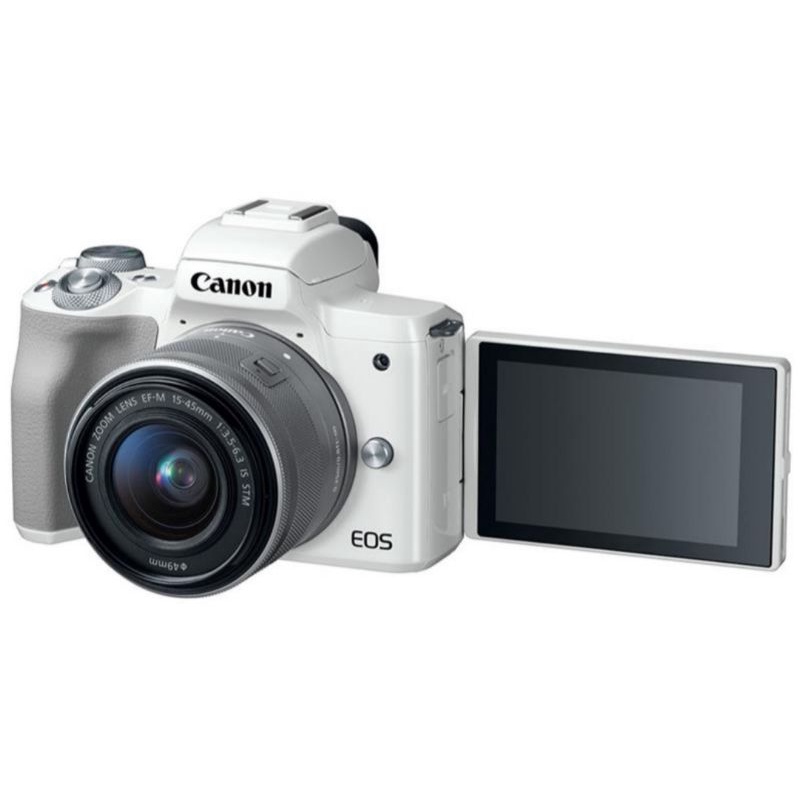 Máy Ảnh Canon EOS M50 + Kit 15-45mm - Trắng (Nhập Khẩu) | BigBuy360 - bigbuy360.vn