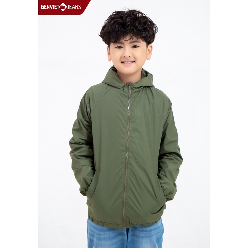 Áo Khoác Gió Bé Trai Genviet Jeans Kids 2 Lớp Trẻ Em Cản Nước Cản Gió K7123G1386