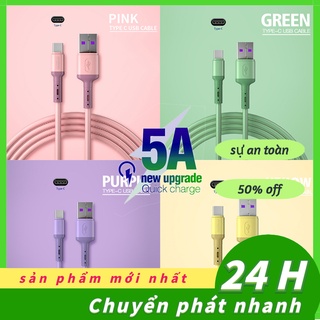 1M Cáp 5A Type-C Bộ Sạc Silicon Mềm Lỏng Dây Dữ Liệu Cáp Sạc 5A Siêu Nhanh Sạc USB C Loại C