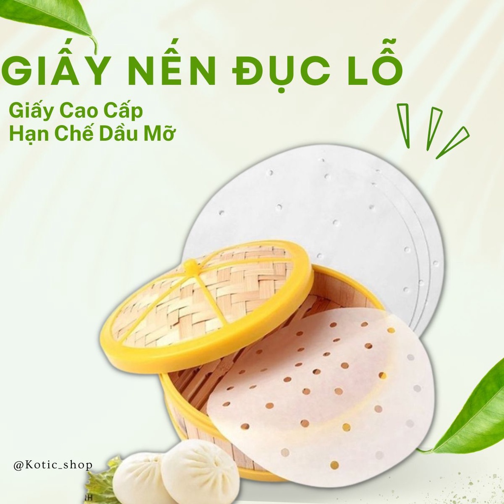 Giấy Nến Thấm Dầu Lót Nồi Chiên Xửng Hấp Chống Dính Giúp Vệ Sinh Nồi Dễ Dàng An Toàn Hạn Chế Dầu Mỡ Kotic_shop