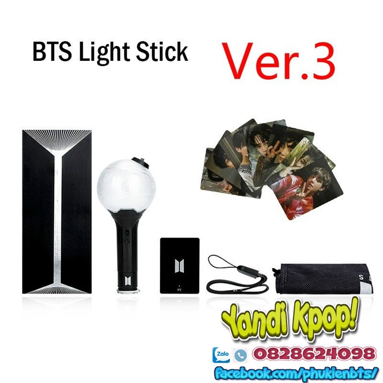 Đèn cổ vũ ARMY Bomb Lightstick BTS Official Ver 3, Kết Nối Bluetooth, Đổi Màu