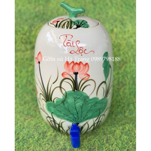 Bình chứa nước dung tích 10 lít gốm sứ Bát Tràng cao cấp