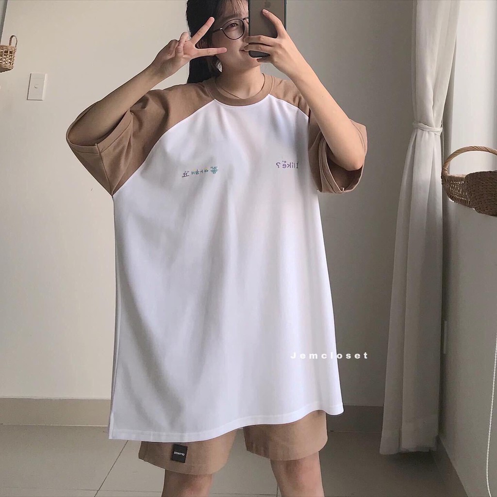 Set đồ nữ vải cotton họa tiết chữ Hàn Quốc kèm áo thun tay lỡ quần short ống rộng lưng thun GuuZ | BigBuy360 - bigbuy360.vn