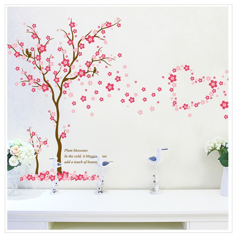 Decal Cây hoa đào mùa xuân AmyShop DCX055 ( 100 x 167 cm)