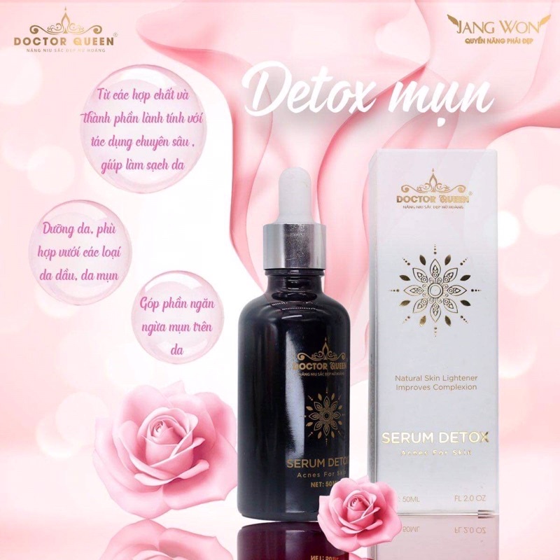 SERUM DETOX MỤN DOCTOR QUEEN - (Ngừa tất cả các loại mụn,thâm,..đào thải phục hồi tái tạo da,da yếu, giãn mao mạch,...)