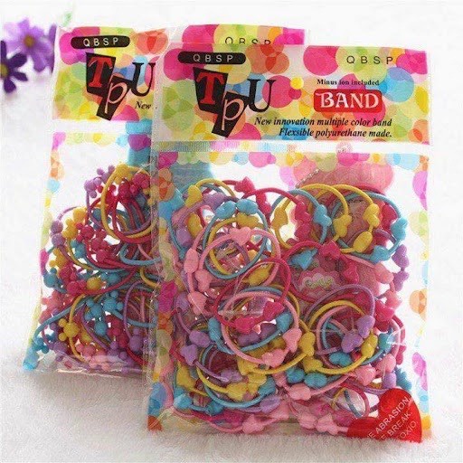 Set 50 Dây buộc tóc chun mềm cho bé, không đau tóc, không cấn tóc cho bé gái không gây khó chịu