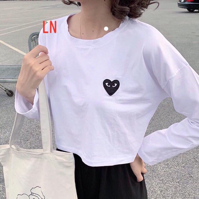 Áo croptop tim mắt dài tay LNG1119