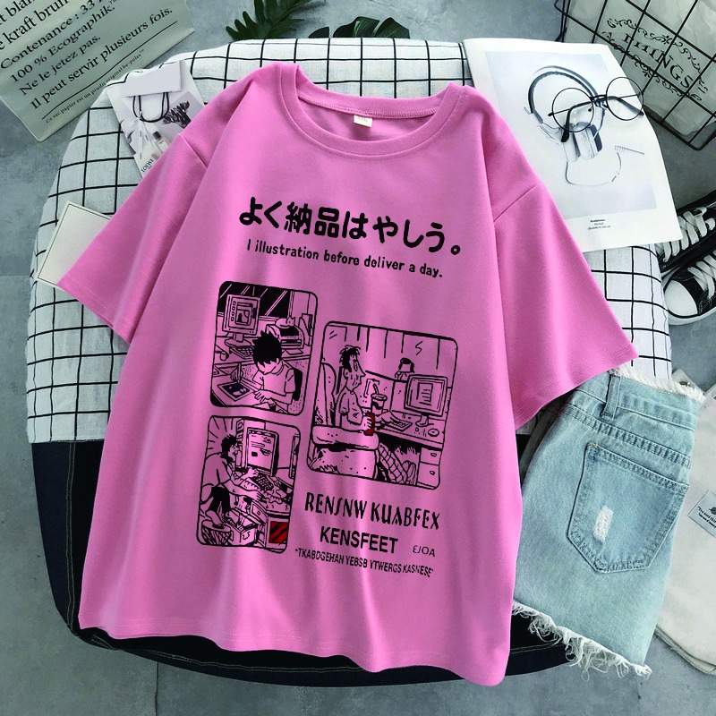 Áo thun nam PEWARN tay ngắn in họa tiết thời trang Nhật Bản