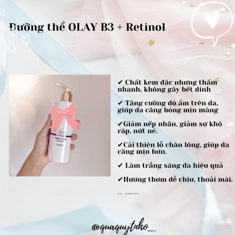 [SẴN] Dưỡng thể dưỡng trắng da OLAY B3 + RETINOL