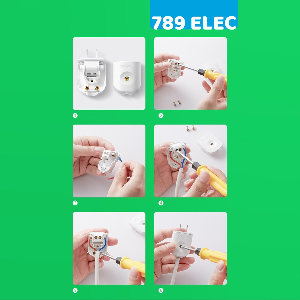 Phích cắm điện Bull 10A xoay 90 độ