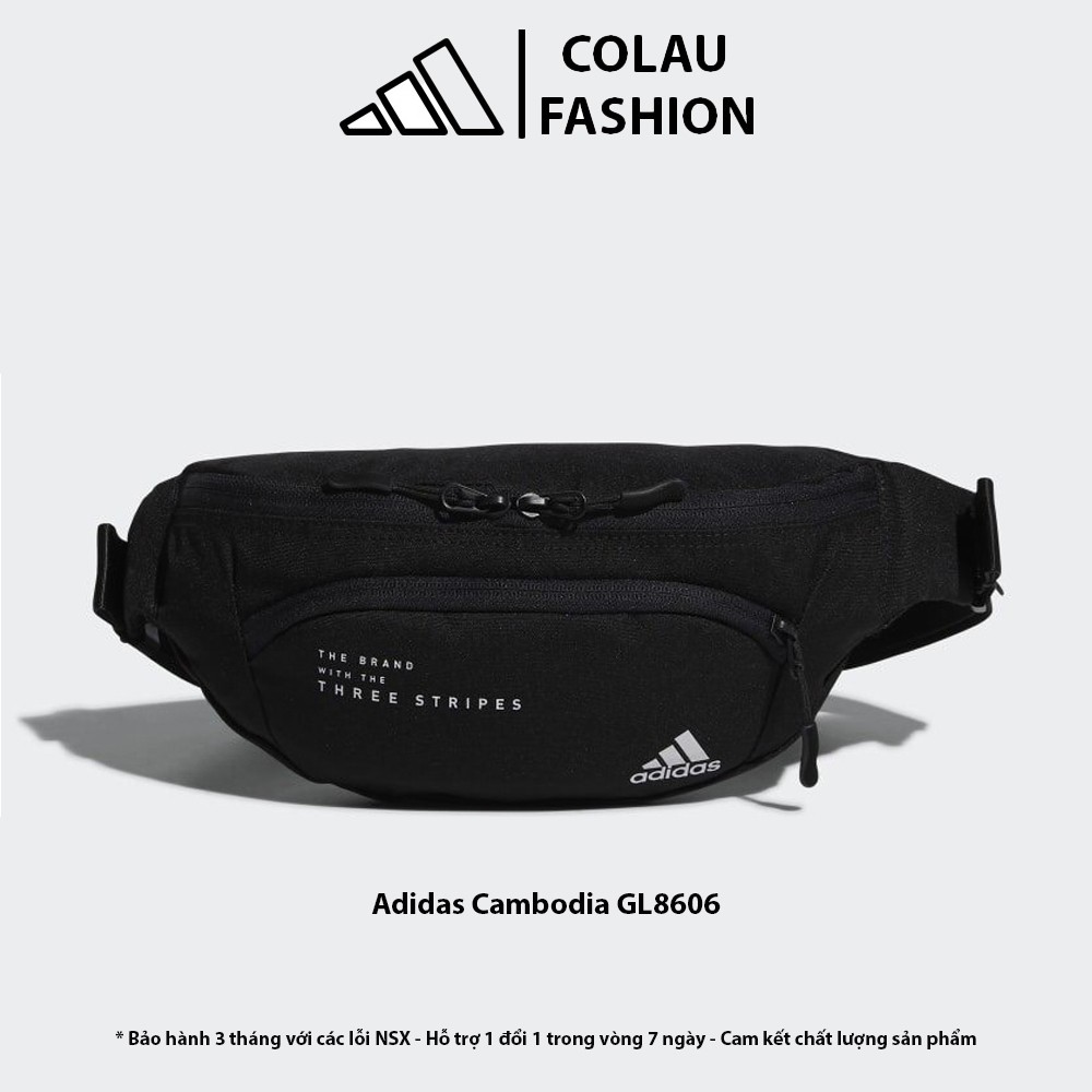 Túi bao tử | Túi đeo chéo | 2 ngăn màu đen | chuẩn Adidas Cambodia | GL8606 | Polyester cao cấp