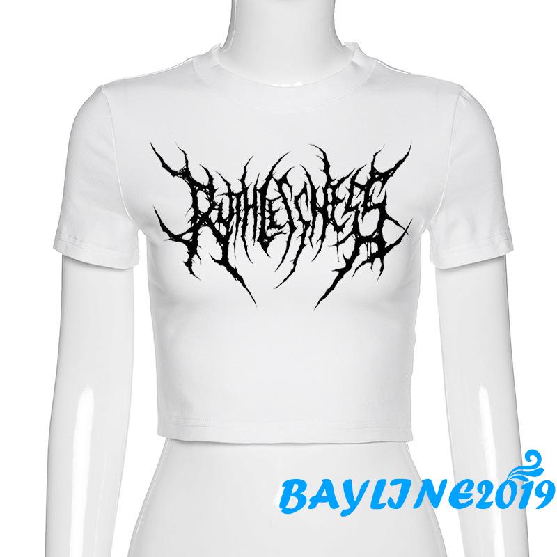 Áo Thun Tay Ngắn Cổ Tròn In Họa Tiết Hình Học Thời Trang Mùa Hè Cho Nữ