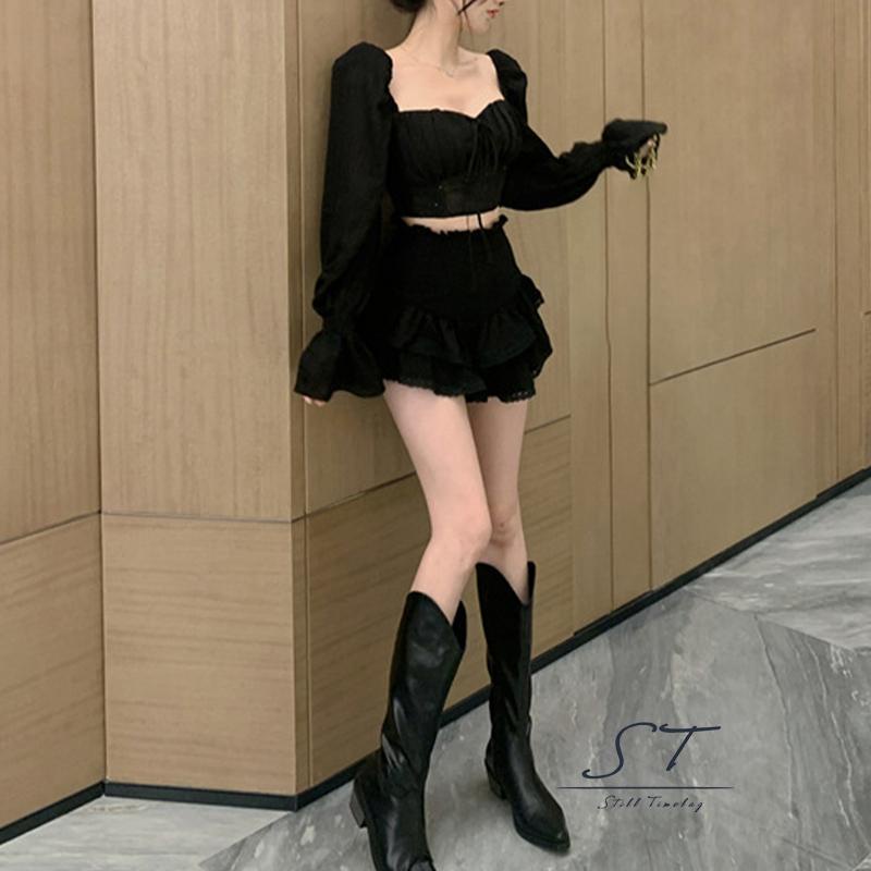 Áo croptop tay dài màu sắc ngọt ngào thời trang cho nữ