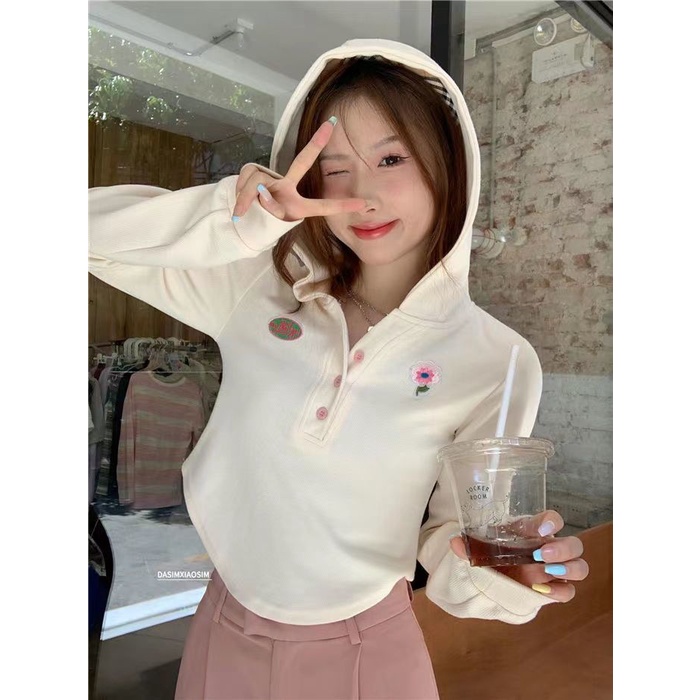 Áo Hoodie Lửng Tay Dài Phong Cách Mới
