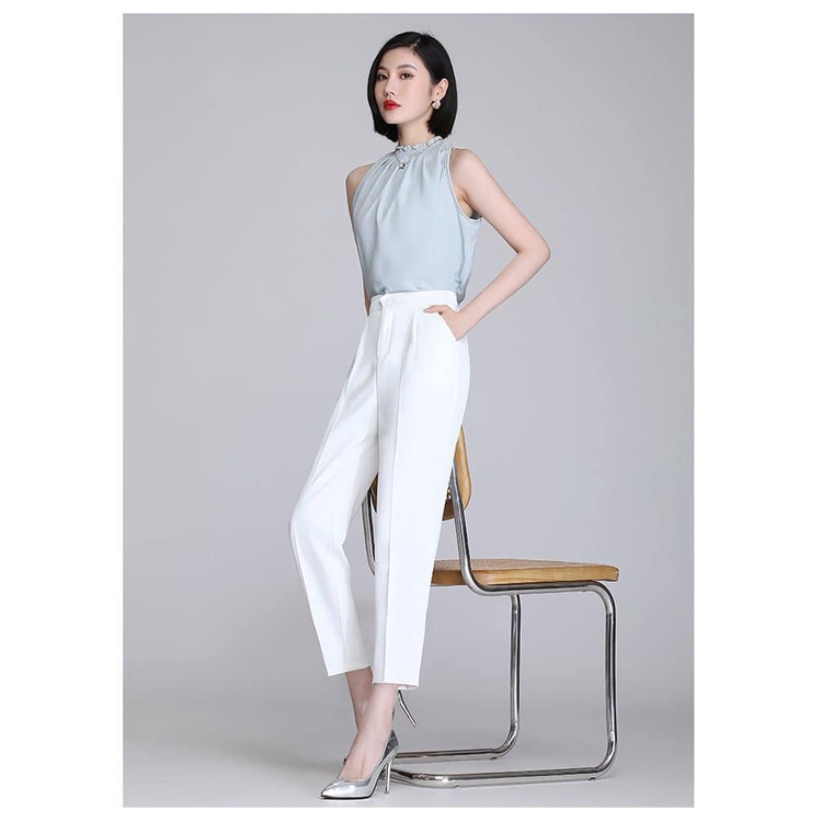 Quần baggy nữ Ladya công sở thun sau cạp cao đi chơi đi làm đều xinh M8006