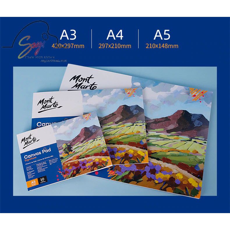 Tập sổ Canvas Vẽ Màu Acrylic,Sơn Dầu, Canvas Pad 10 Tờ Toan 280gsm