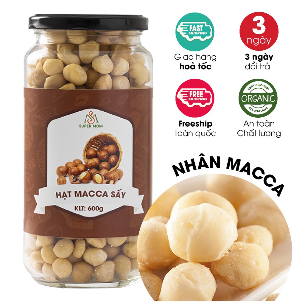 NHÂN MACCA TÁCH VỎ SẤY NGUYÊN VỊ ăn vặt healthy cho người ăn kiêng lành mạnh ăn chay mẹ bầu bổ sung dinh dưỡng