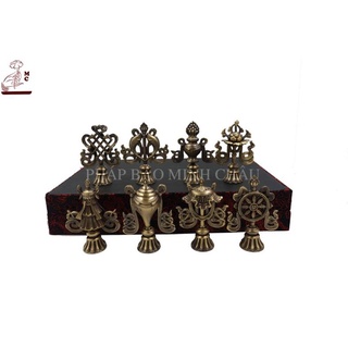 8 cát tường đồng nhỏ 10cm / 8 món cúng dường