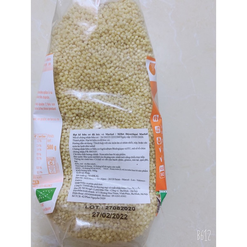 HẠT KÊ HỮU CƠ BIO MARKAL tách lẻ 100gram