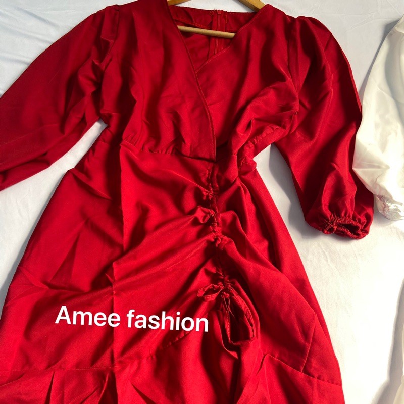 Video ảnh thật váy đầm nữ dáng ôm đuôi cá rút dây bên hông