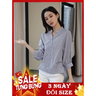 Áo sơ mi kẻ tăm đen - a1 - váy thiết kế cao cấp alula