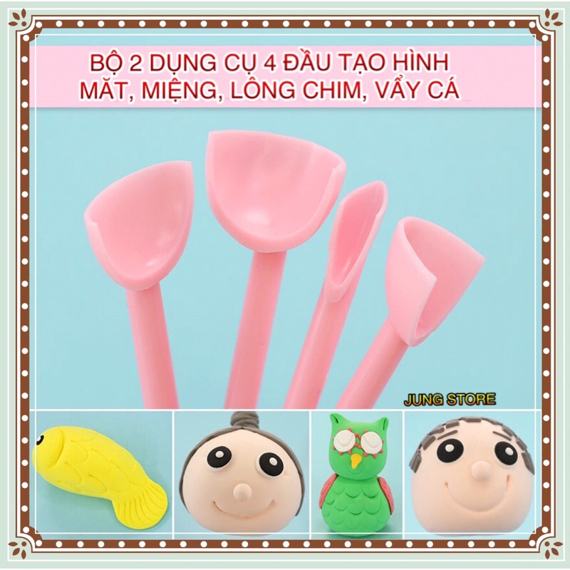 Bộ 2 dụng cụ 4 đầu tạo hình bánh bao, bánh mì, tạo hình miệng, lông, vẩy cá M250