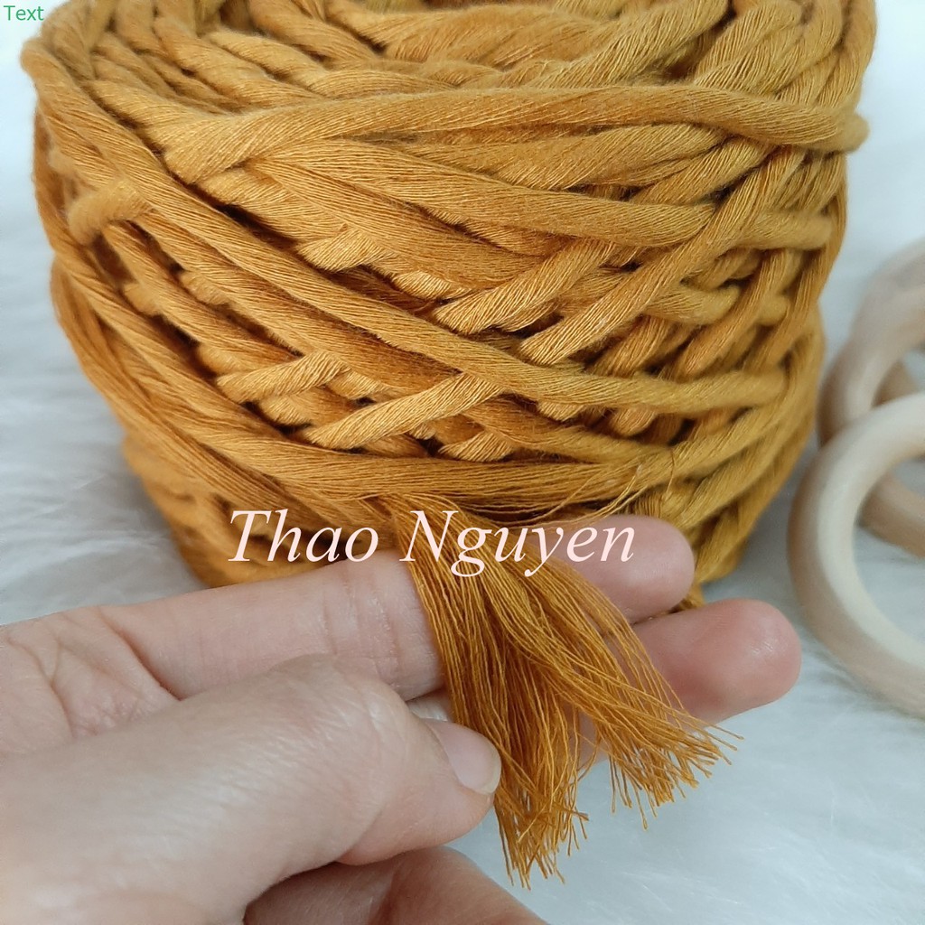 (ẢNH THẬT) Dây thừng se macrame, dây cotton. MÀU VÀNG MUSTAND .