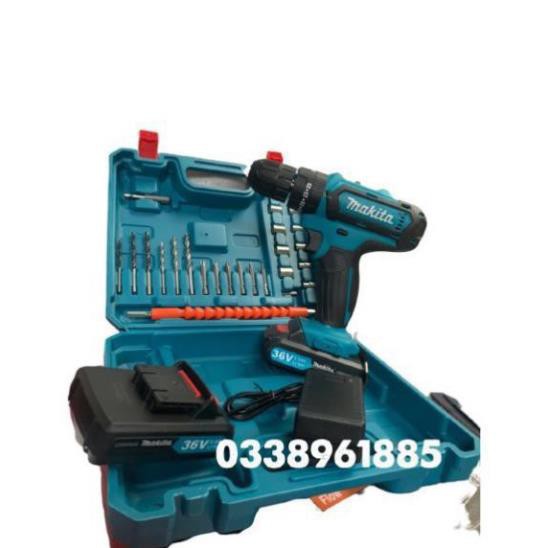 MÁY KHOAN PIN 36V MAKITA DF331D- 3 CHỨC NĂNG, CÓ BÚA - TẶNG KÈM 24 CHI TIẾT