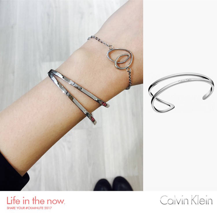 CALVIN KLEIN Vòng Đeo Tay Hở Vai Bằng Da Pu Thời Trang Dành Cho Nữ