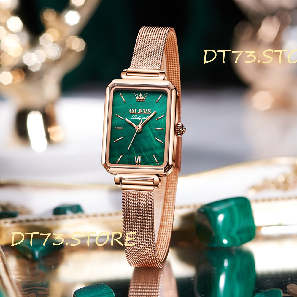 [HÀNG CHUẨN AUTH]Đồng Hồ OLEVS 6624 Dây Da/Thép Không Gỉ Mặt Vuông Chống Nước Trẻ trung Thời Trang Thanh Lịch Cho Nữ