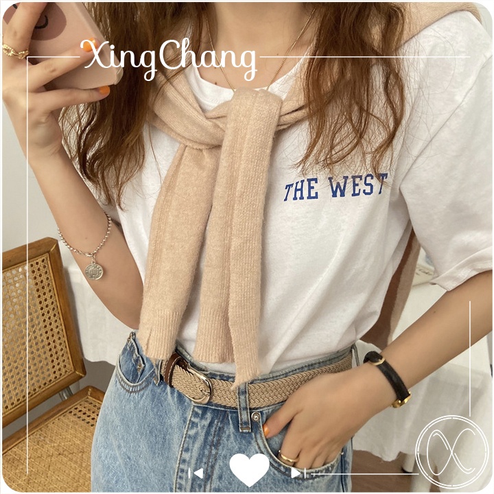 Áo phông nữ tay rộng Hàn Quốc, Áo phông hè XingChang đẹp nữ tính in California mã TL.W02