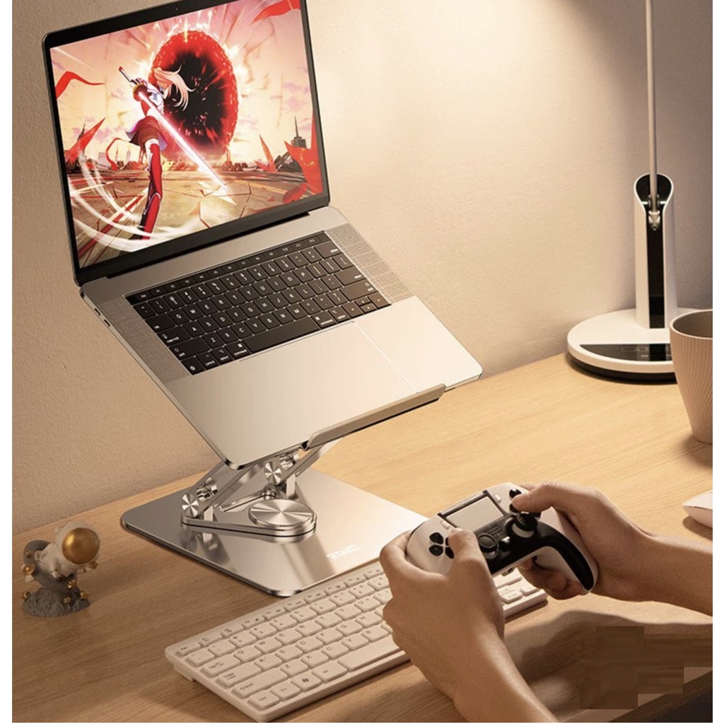 Giá đỡ laptop, iPad chân xoay 360 độ công thái học bằng hợp kim nhôm cho Macbook, iPad L65, D85 Vu Studio