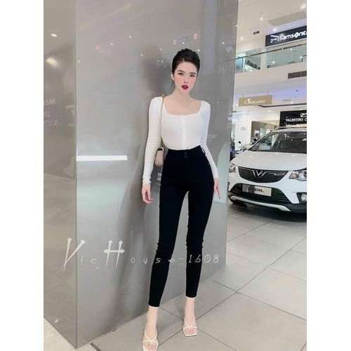 Quần Tregging Chất Cotton Cạp Cao Hai khuy Lưng Cao (ko kèm hộp)