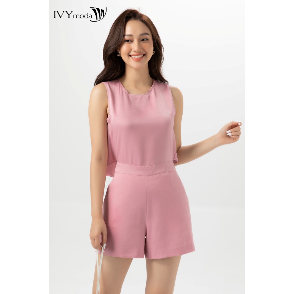 [NHẬP WABRTL5 GIẢM 10% TỐI ĐA 50K ĐH 250K ]Jumpsuit lụa nữ cutout IVY moda MS 18B8620