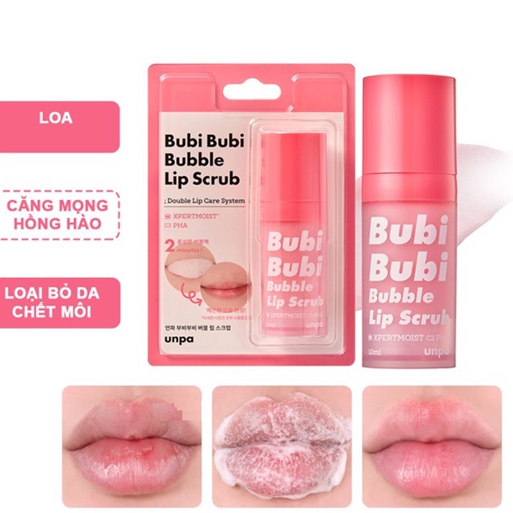 Tẩy Da Chết Sủi Bọt Thải Độc Môi Bubi Bubi Bubble Lips Crub Mẫu Mới