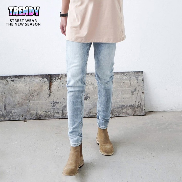 Quần jean nam co giãn xanh trắng co dãn 4 chiều đẹp from dáng rin skinny Jean K.A