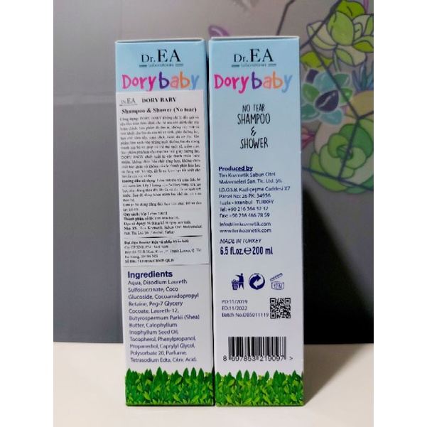 Sữa tắm gội toàn thân Dr.EA  Dorybaby chăm sóc làn da mỏng manh của mẹ và bé 200ml