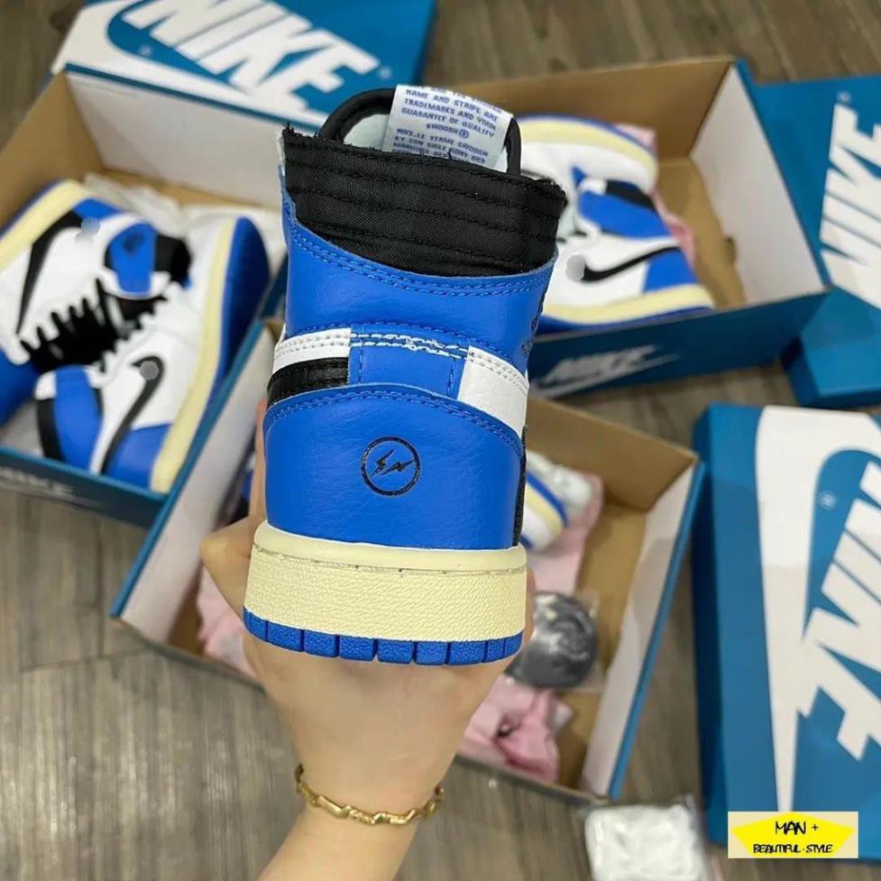 Giày thể thao Jordan 1 High OG SP Fragment x Travis Scott cổ cao màu xanh trắng cực hot, siêu phong cách | BigBuy360 - bigbuy360.vn
