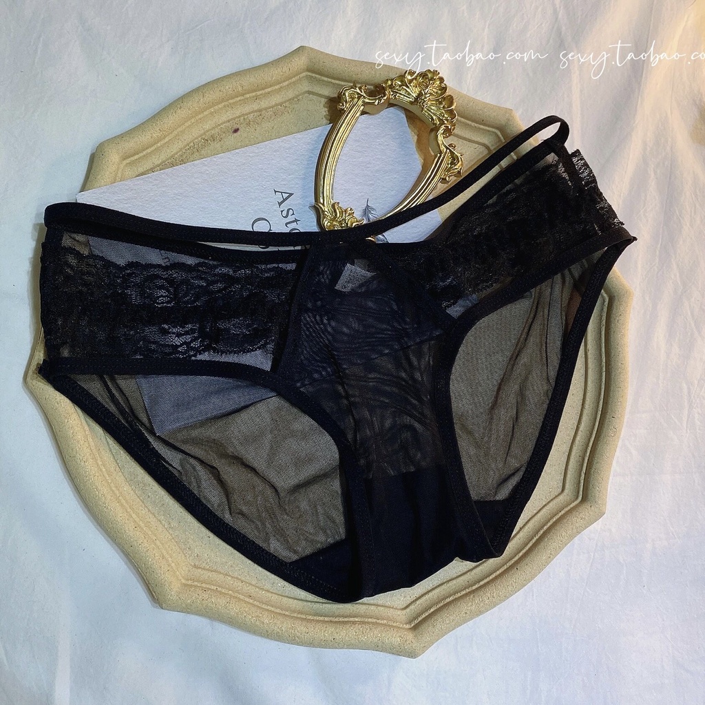 Quần lót ren sexy iBra's Store siêu mỏng Quần lót nữ gợi cảm lưới xuyên thấu cạp thấp thoáng khí i85